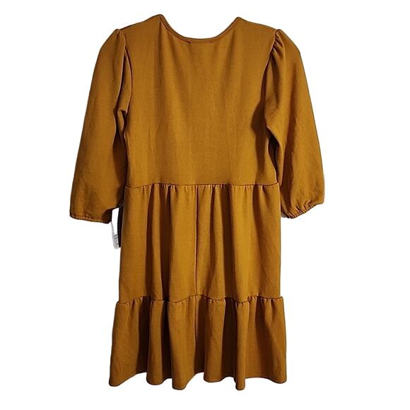 Max +Ash Mustard Yellow/Goldenrod Tiered Dress, NWT, Small - Picture 7 of 7
